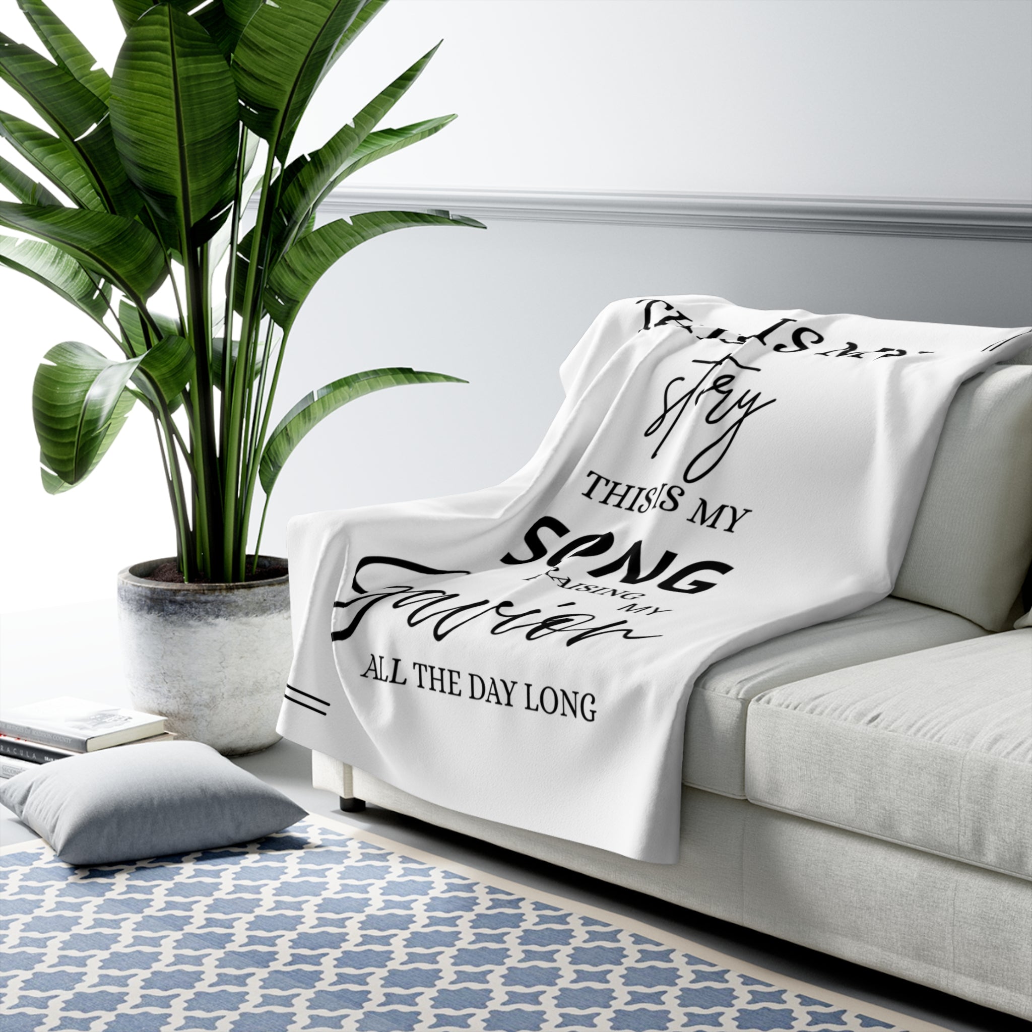 Sherpa Blanket - "This Is My Story, This Is My Song" Inspirational Christian Fleece Throw
