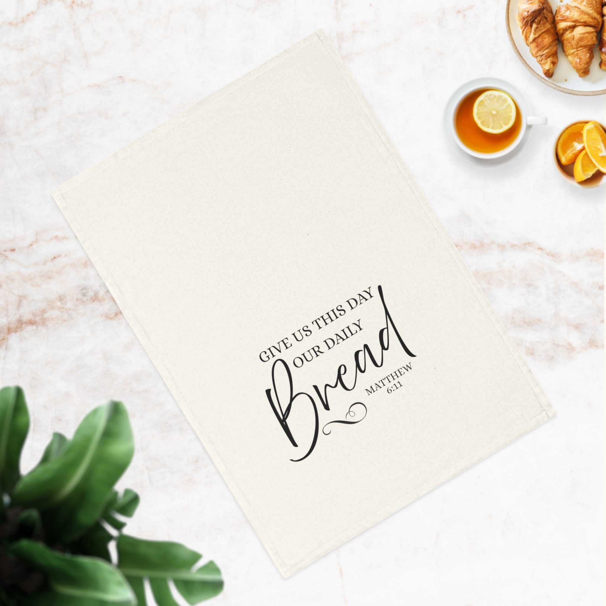 "Give Us This Day Our Daily Bread" Scripture Kitchen Tea Towel