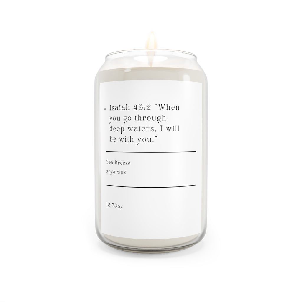 Isaiah 43:2 Sea Breeze Scented Soy Candle 13.75 oz