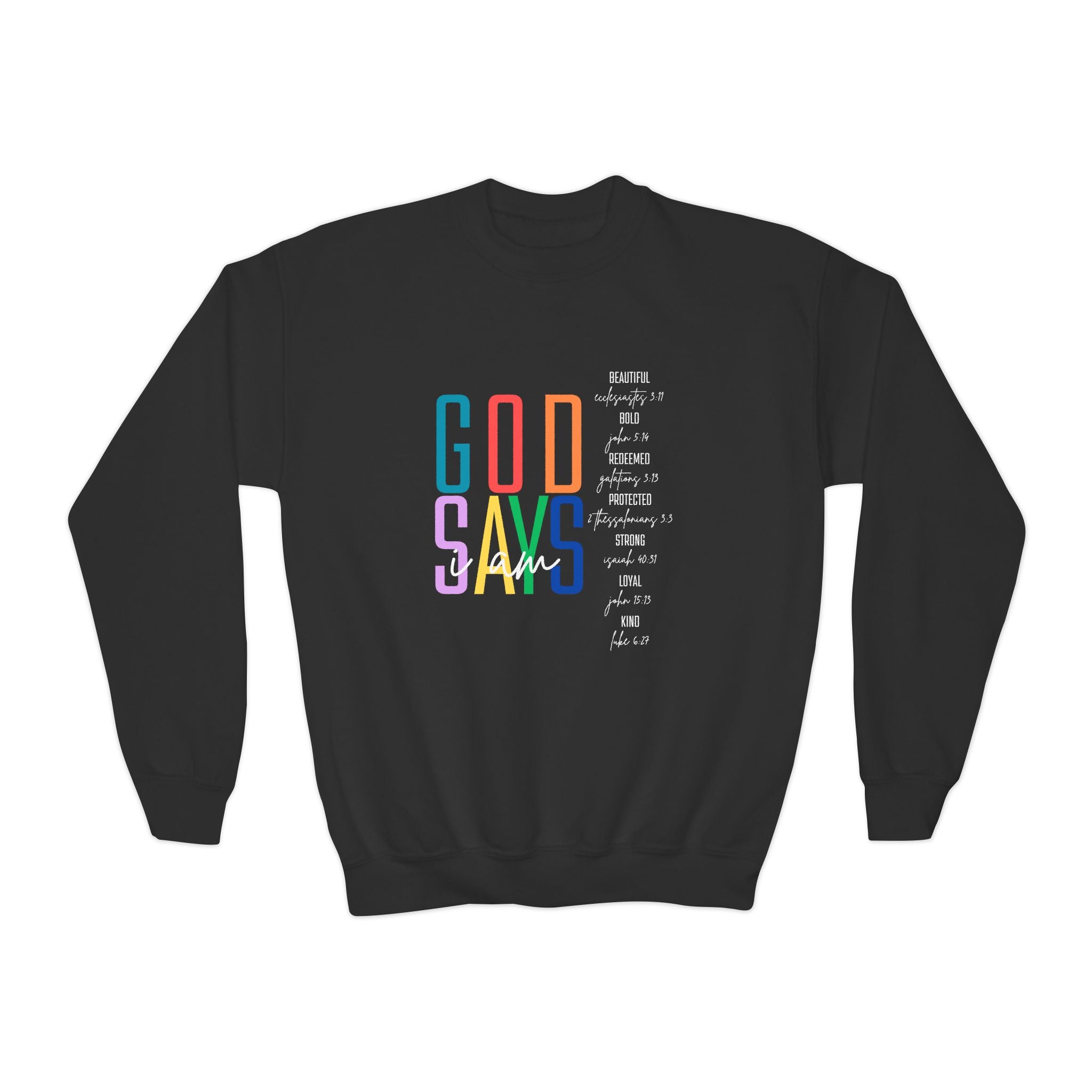 God Says Youth Crewneck Sweatshirt