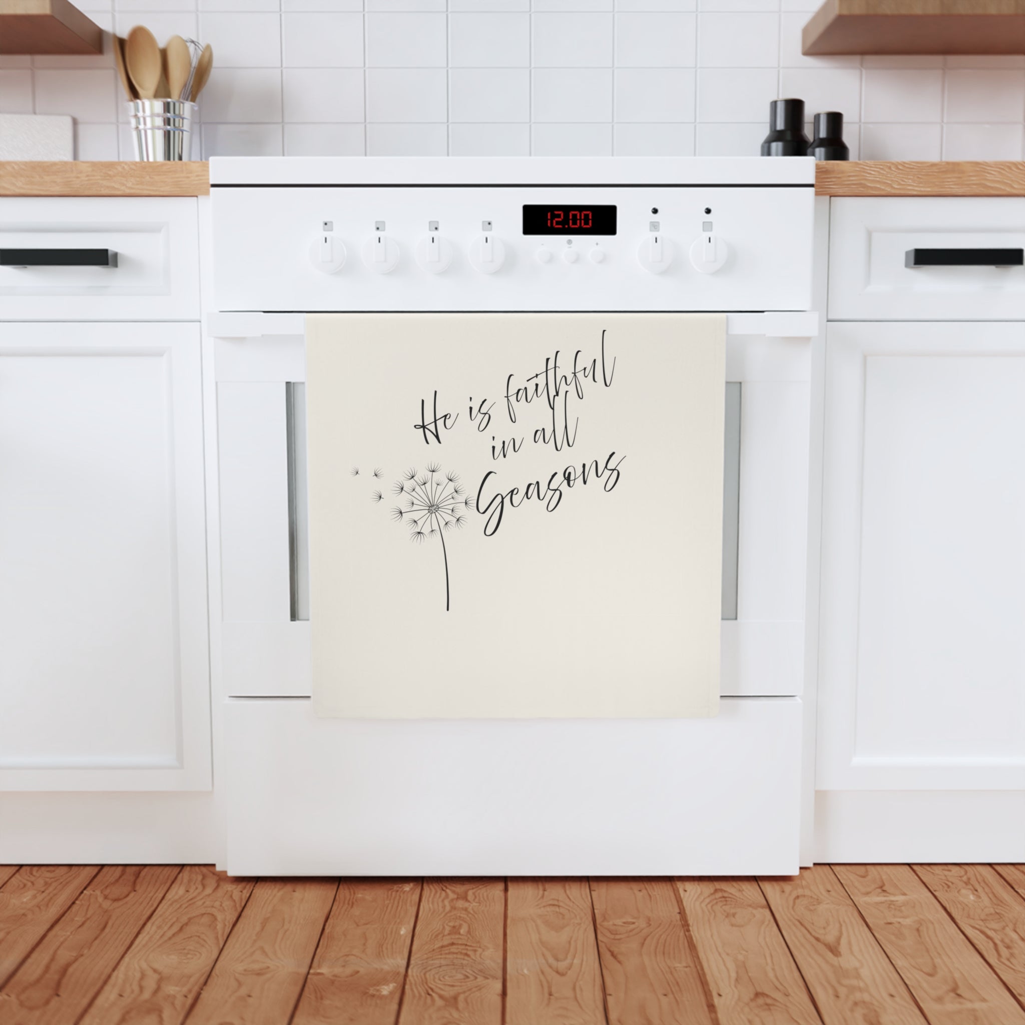 He Is Faithful in All Seasons Cotton Tea Towel