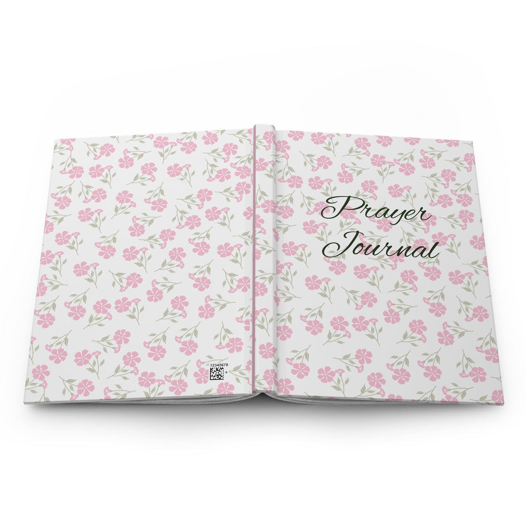 Prayer Journal Hardcover — Floral Pink Matte Notebook for Devotional Reflection & Gratitude
