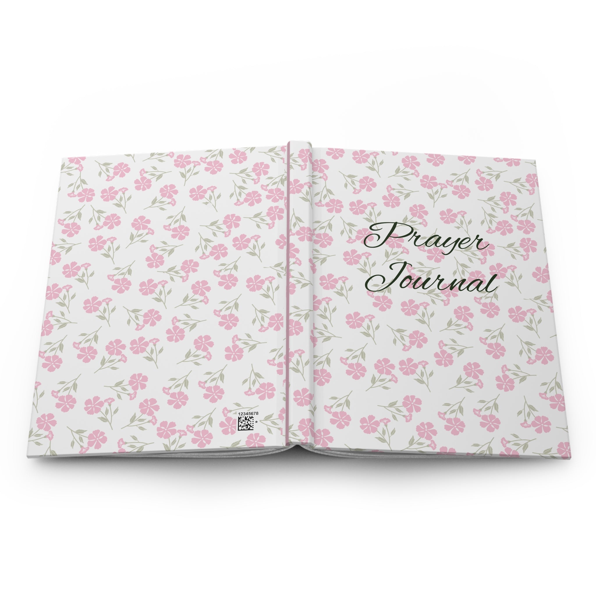 Prayer Journal Hardcover — Floral Pink Matte Notebook for Devotional Reflection & Gratitude