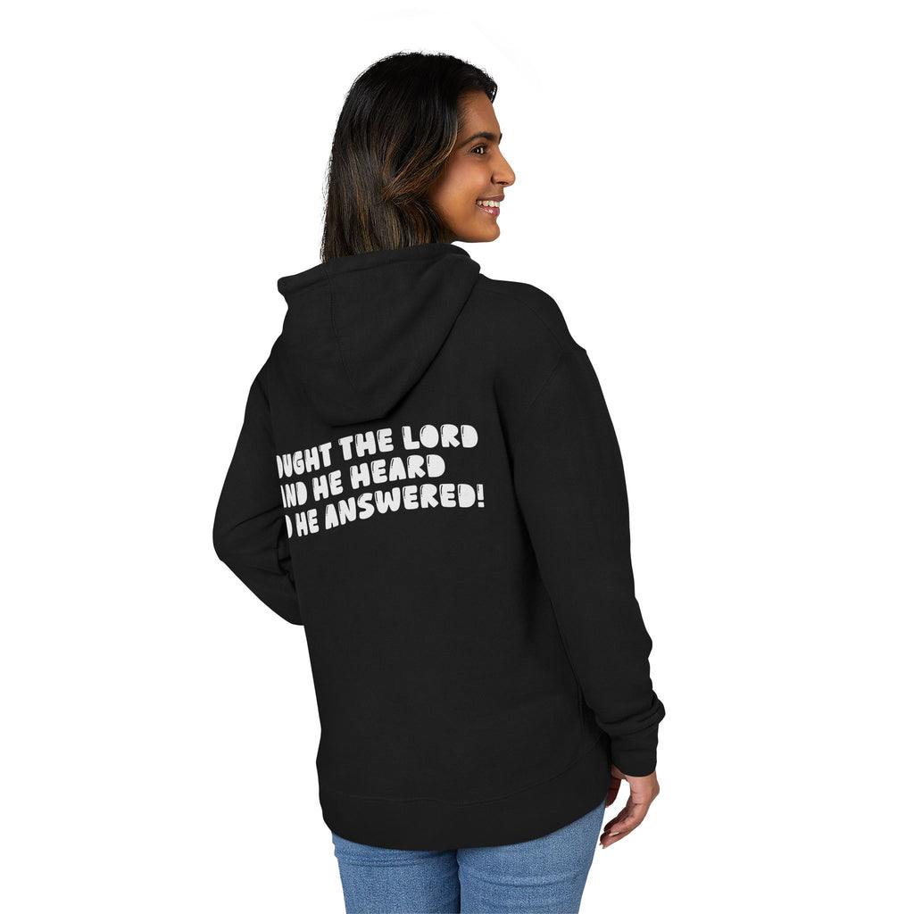 Christian Hoodie - "I Sought the Lord and He Heard" Back Print