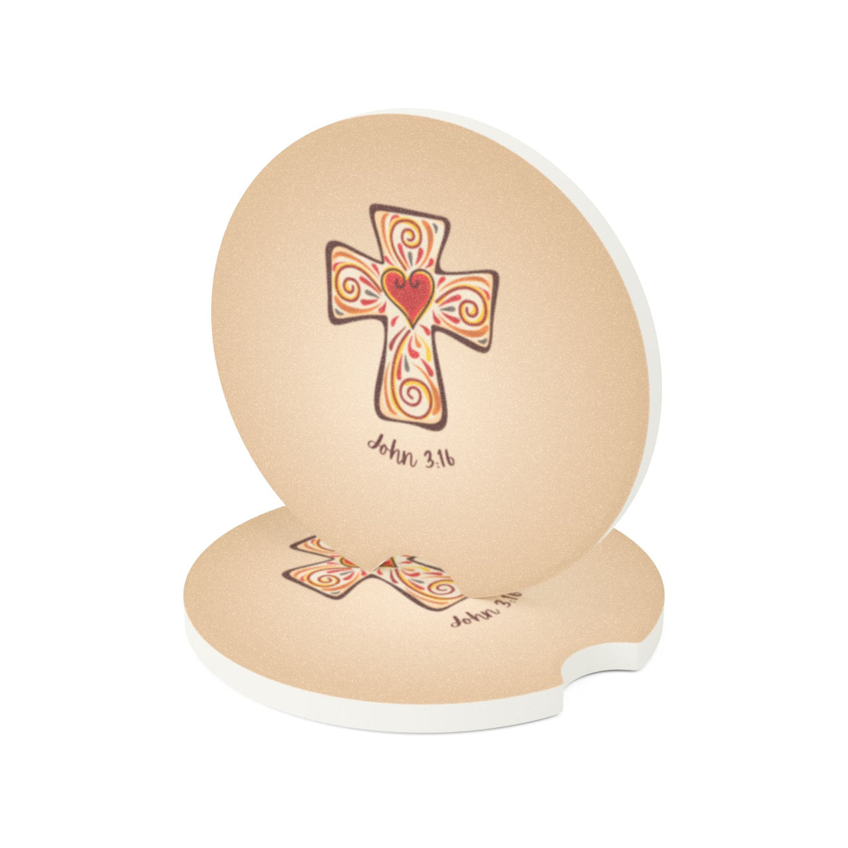 John 3:16 Decorative Cross Car Coaster