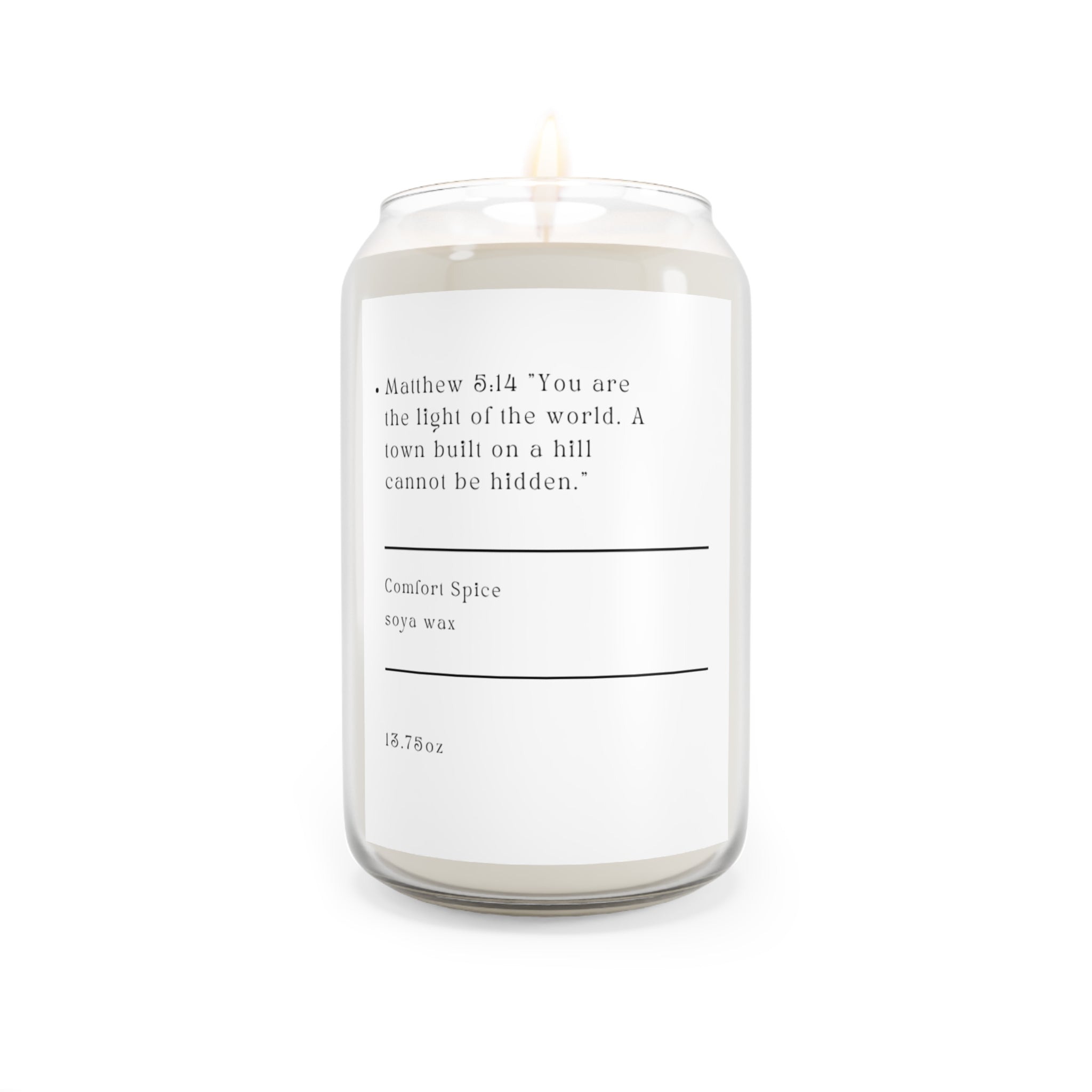 Matthew 5:14 Comfort Spice Inspirational Soy Candle 13.75oz