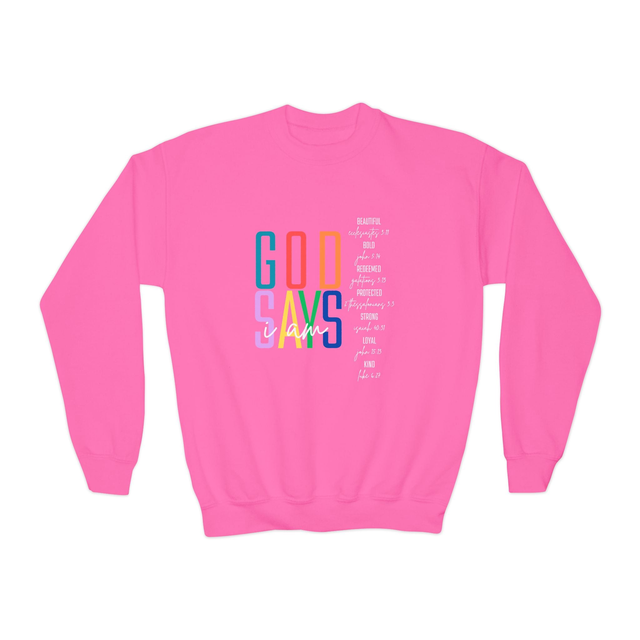 God Says Youth Crewneck Sweatshirt
