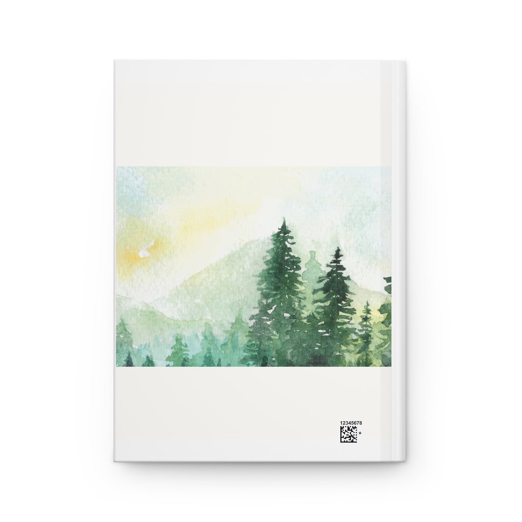 Prayer Journal Hardcover — Watercolor Mountain Forest Devotional Notebook