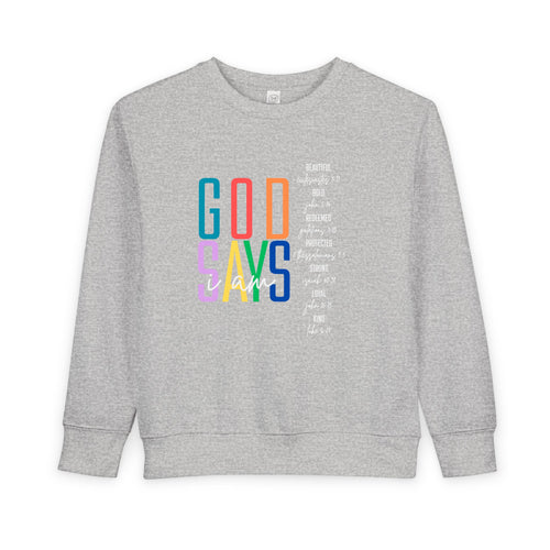 "GOD SAYS" Rainbow  Crewneck (Toddler)