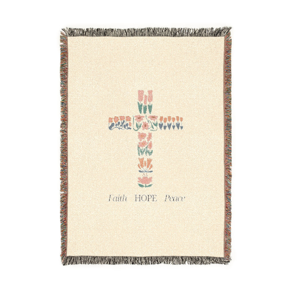 'Faith Hope Peace' Decorative Throw