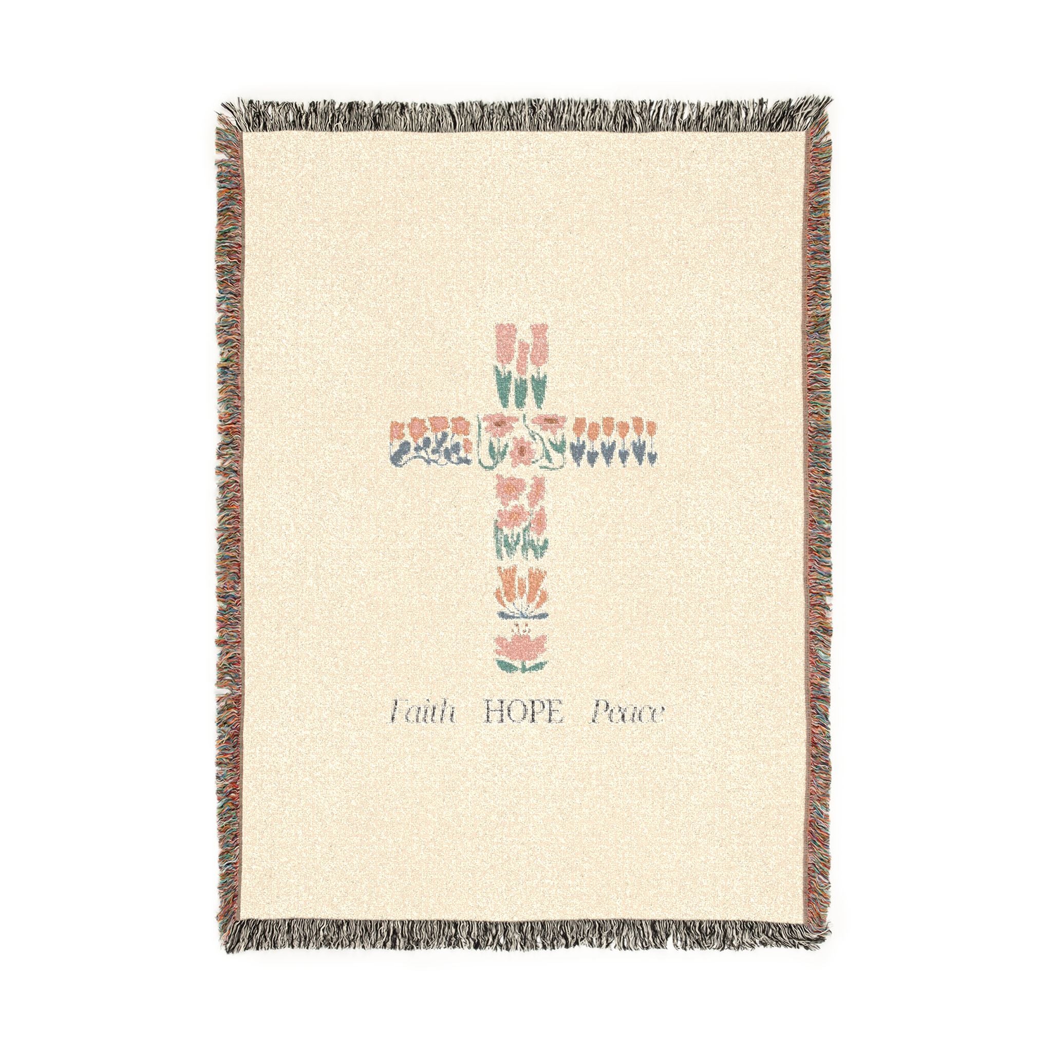 'Faith Hope Peace' Decorative Throw