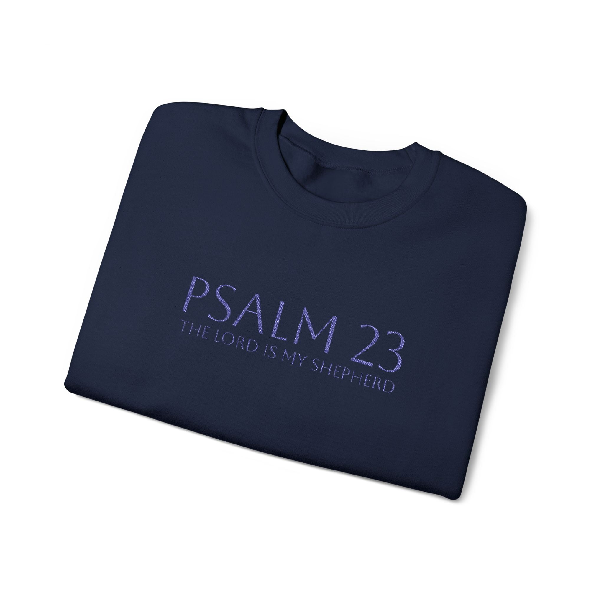 Psalm 23 Embroidered Navy on Navy Crewneck Sweatshirt