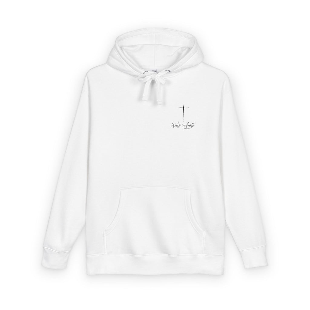 Minimal Cross Walk in Faith Hoodie