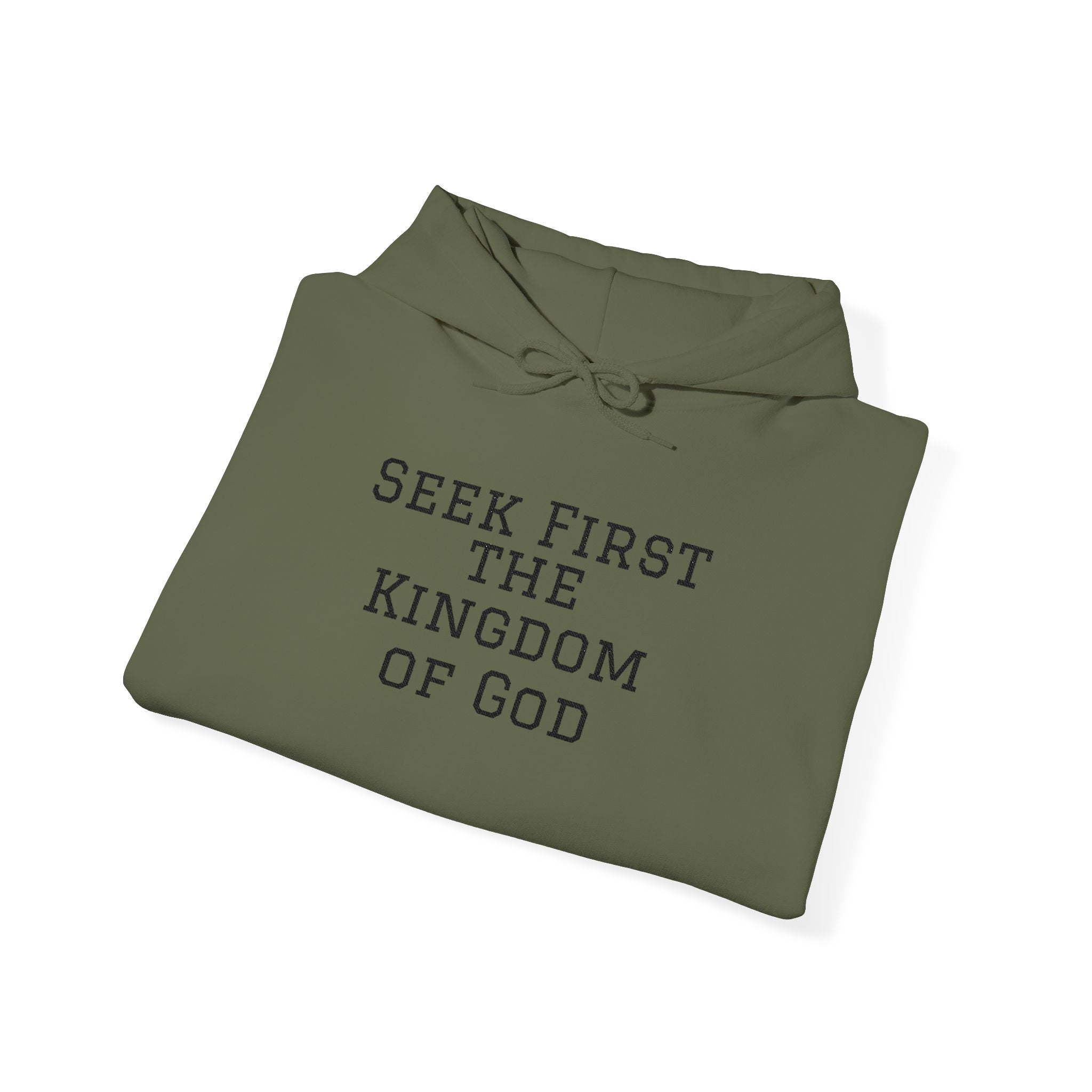 Seek First the Kingdom of God Hoodie – Christian Faith Quote Pullover