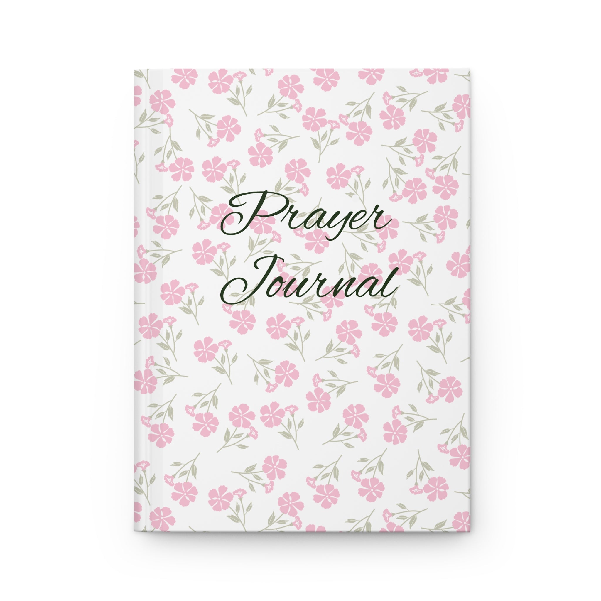 Prayer Journal Hardcover — Floral Pink Matte Notebook for Devotional Reflection & Gratitude