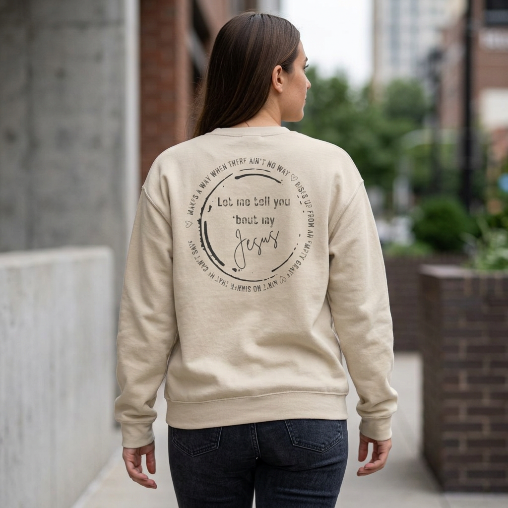 'Let Me Tell You 'Bout My Jesus' Crewneck Pullover