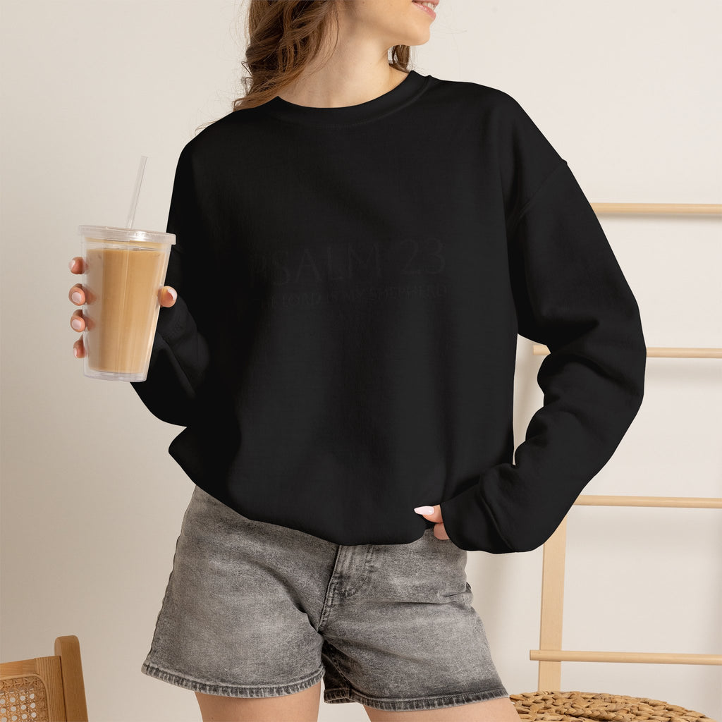 Psalm 23 Embroidered Black on Black Crewneck