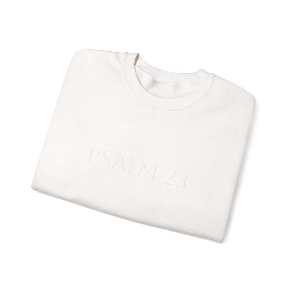 Psalm 23 Embroidered White on White Crewneck