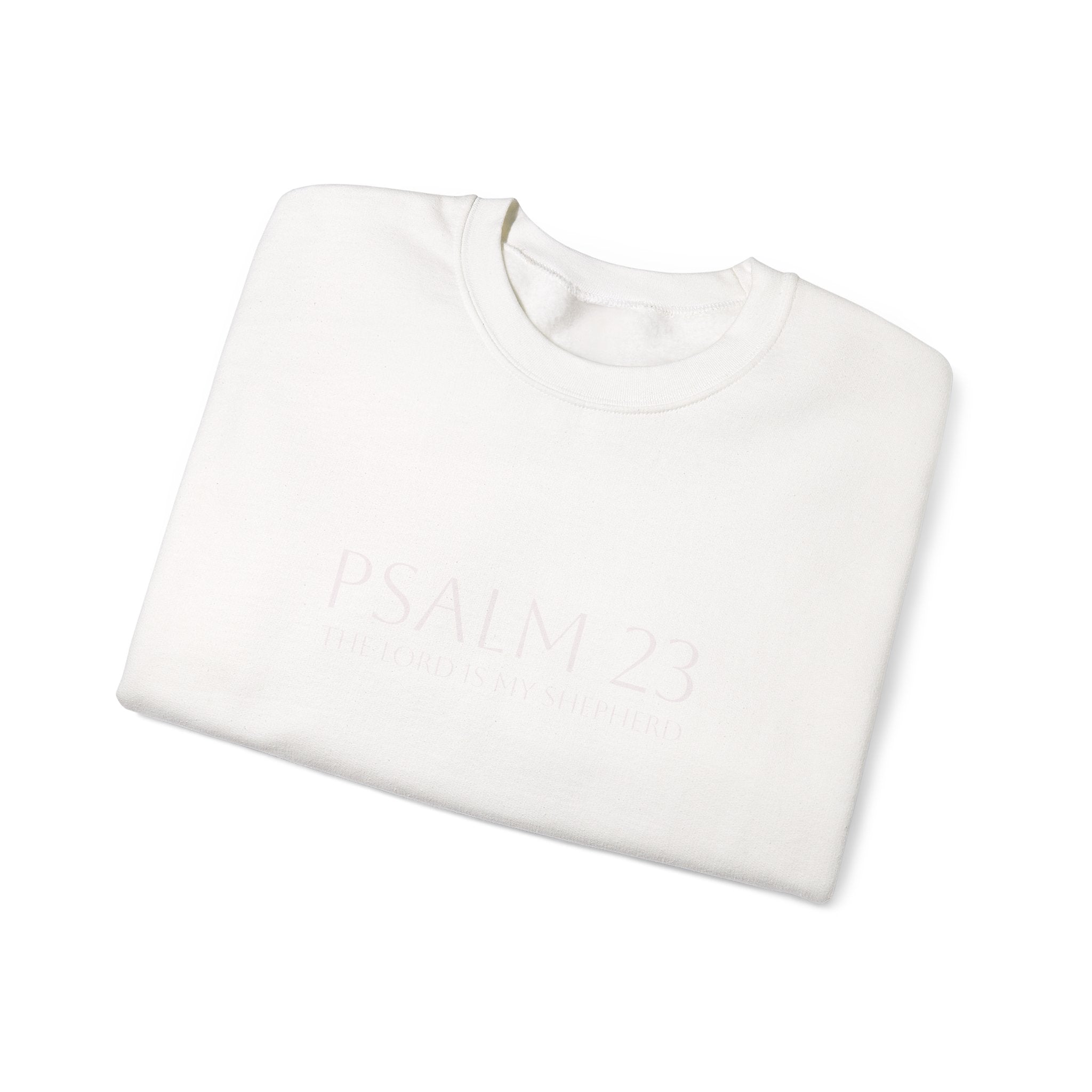 Psalm 23 Embroidered White on White Crewneck