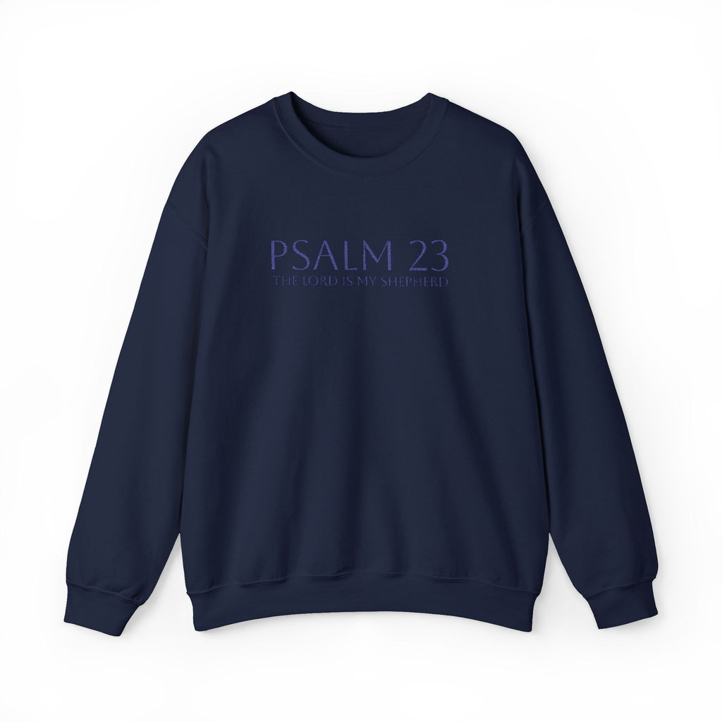 Psalm 23 Embroidered Navy on Navy Crewneck Sweatshirt
