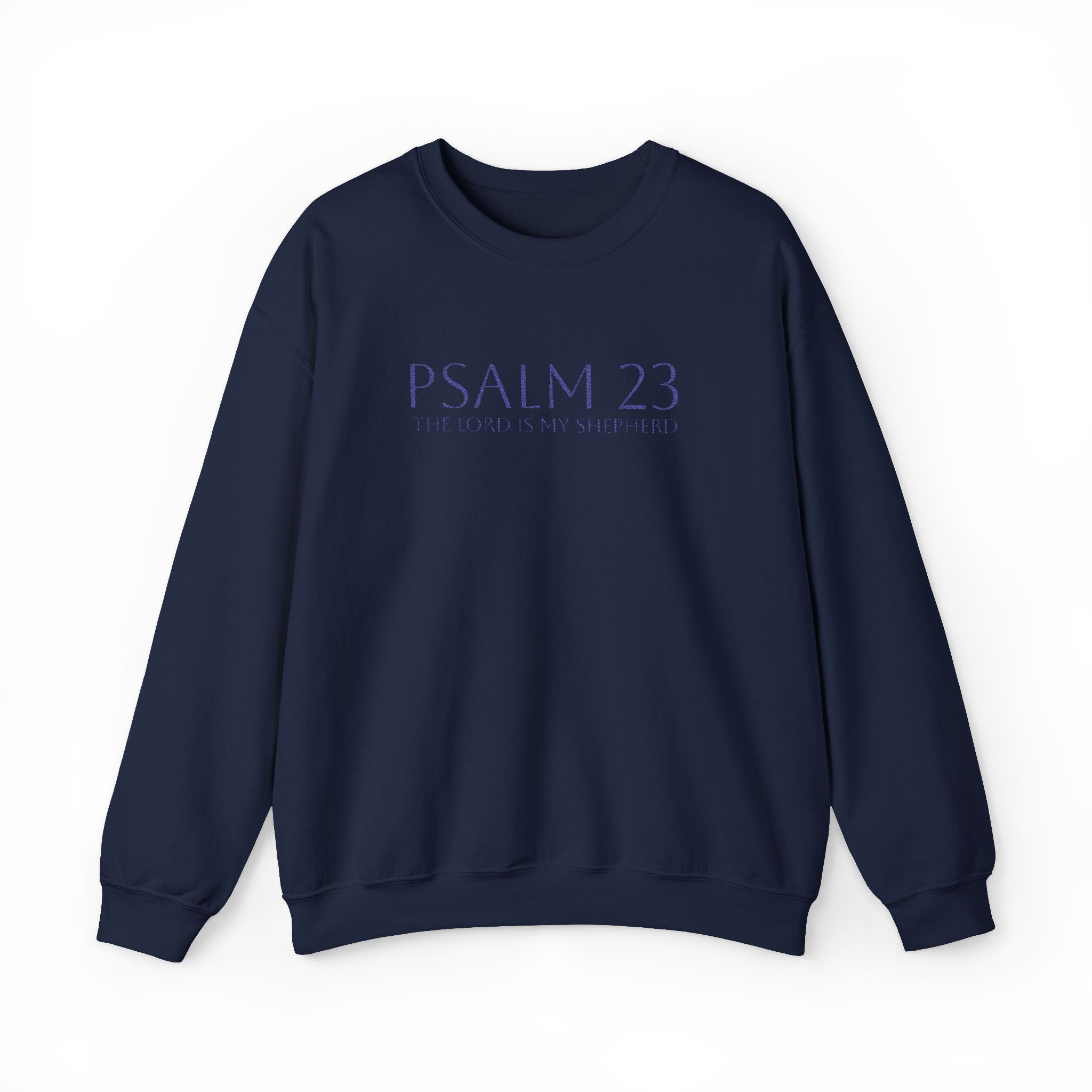 Psalm 23 Embroidered Navy on Navy Crewneck Sweatshirt