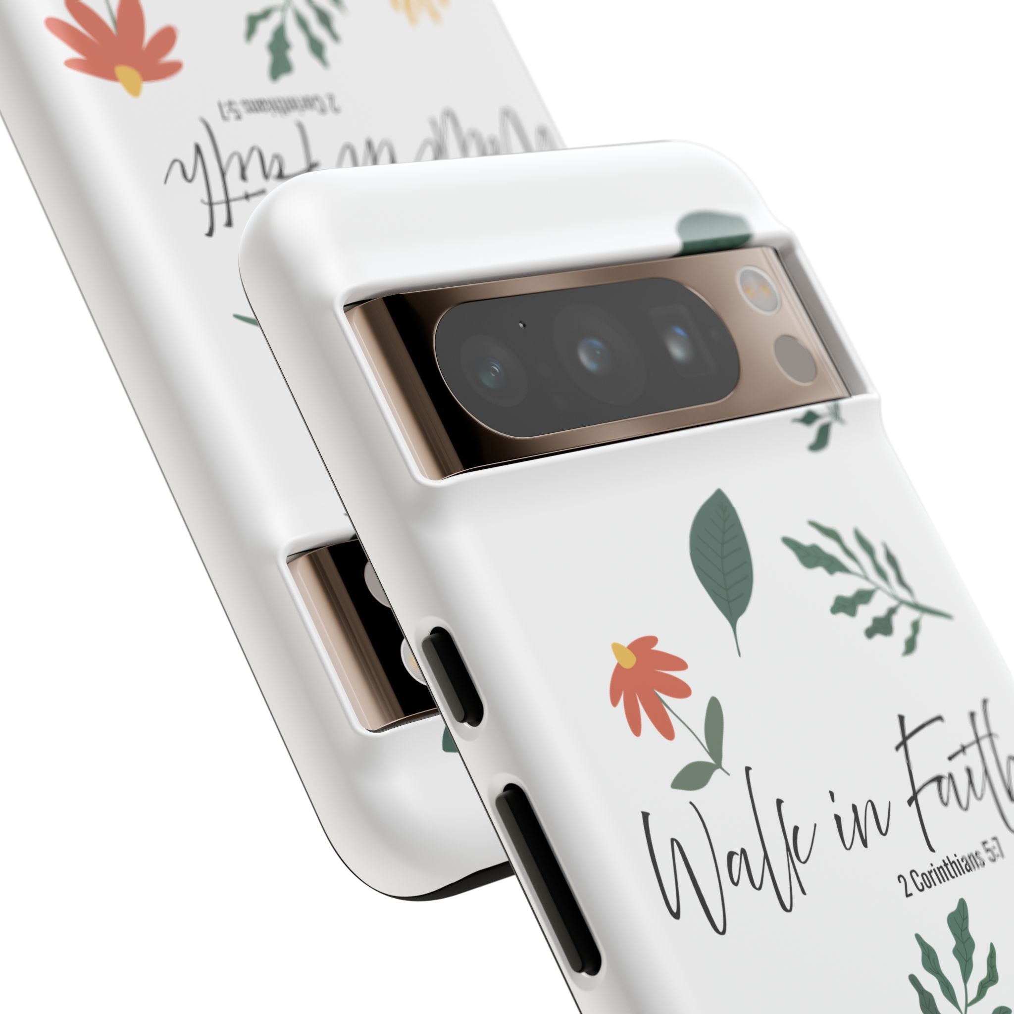 Walk in Faith Floral Phone Case — 2 Corinthians 5:7 Christian iPhone Case