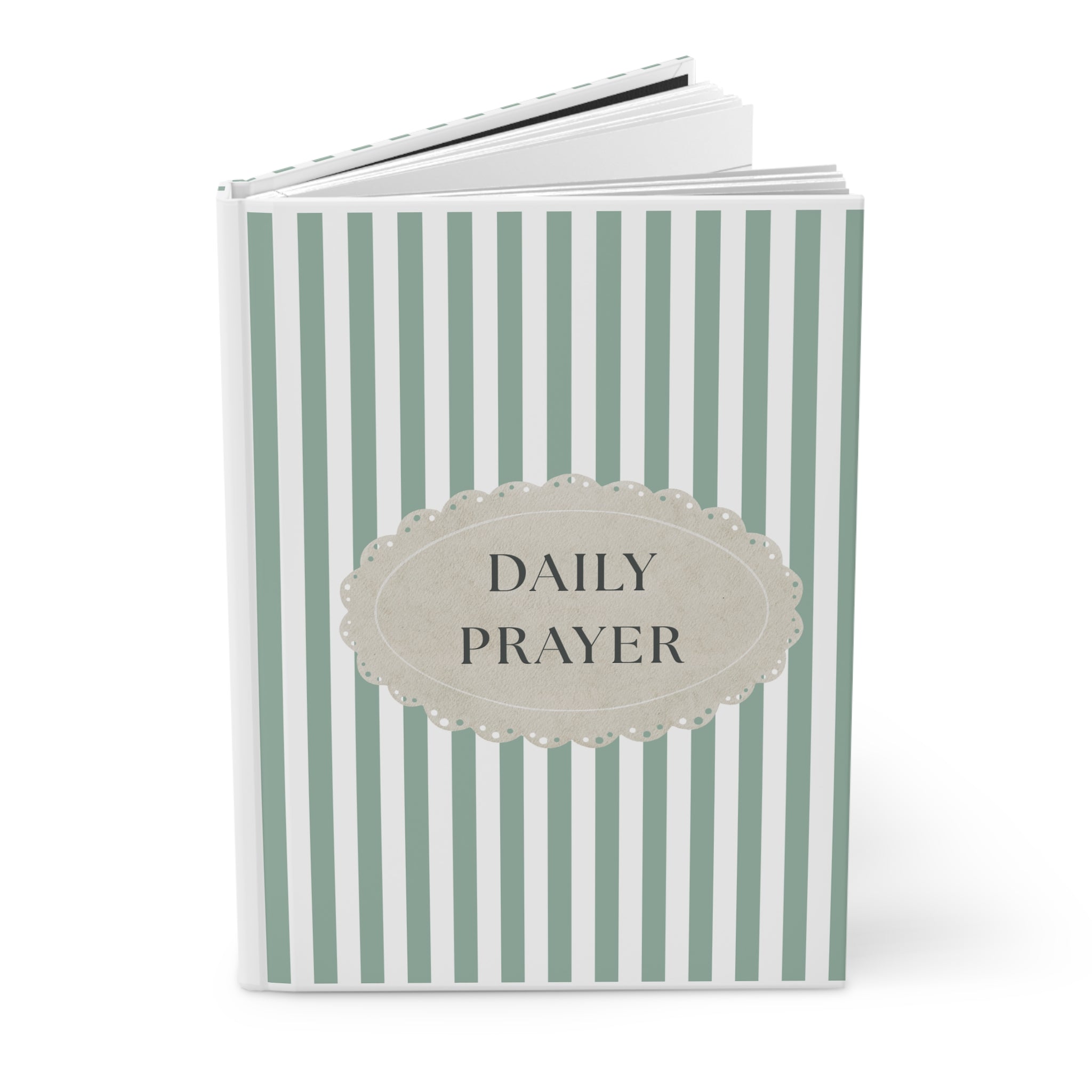 Daily Prayer Hardcover Journal — Striped Devotional Notebook for Christian Reflection & Gratitude