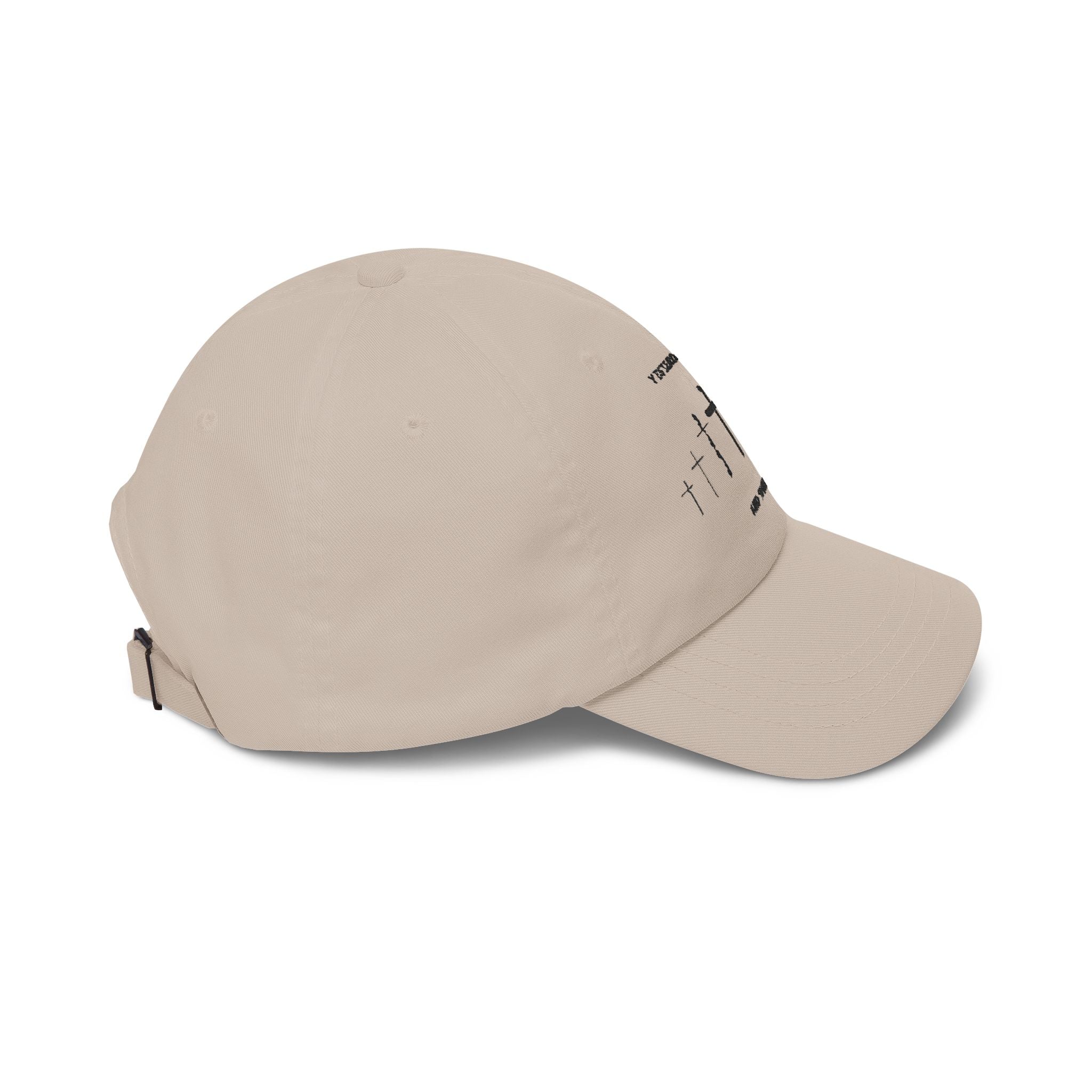 Christian Cross Dad Cap – “Yesterday, Today and Forever” Embroidered Baseball Hat