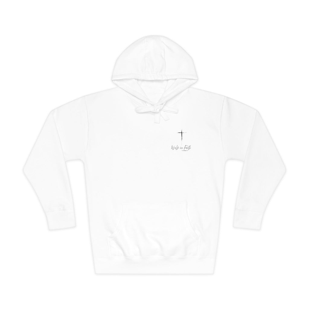 Minimal Cross Walk in Faith Hoodie