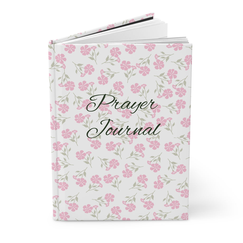 Prayer Journal Hardcover — Floral Pink Matte Notebook for Devotional Reflection & Gratitude