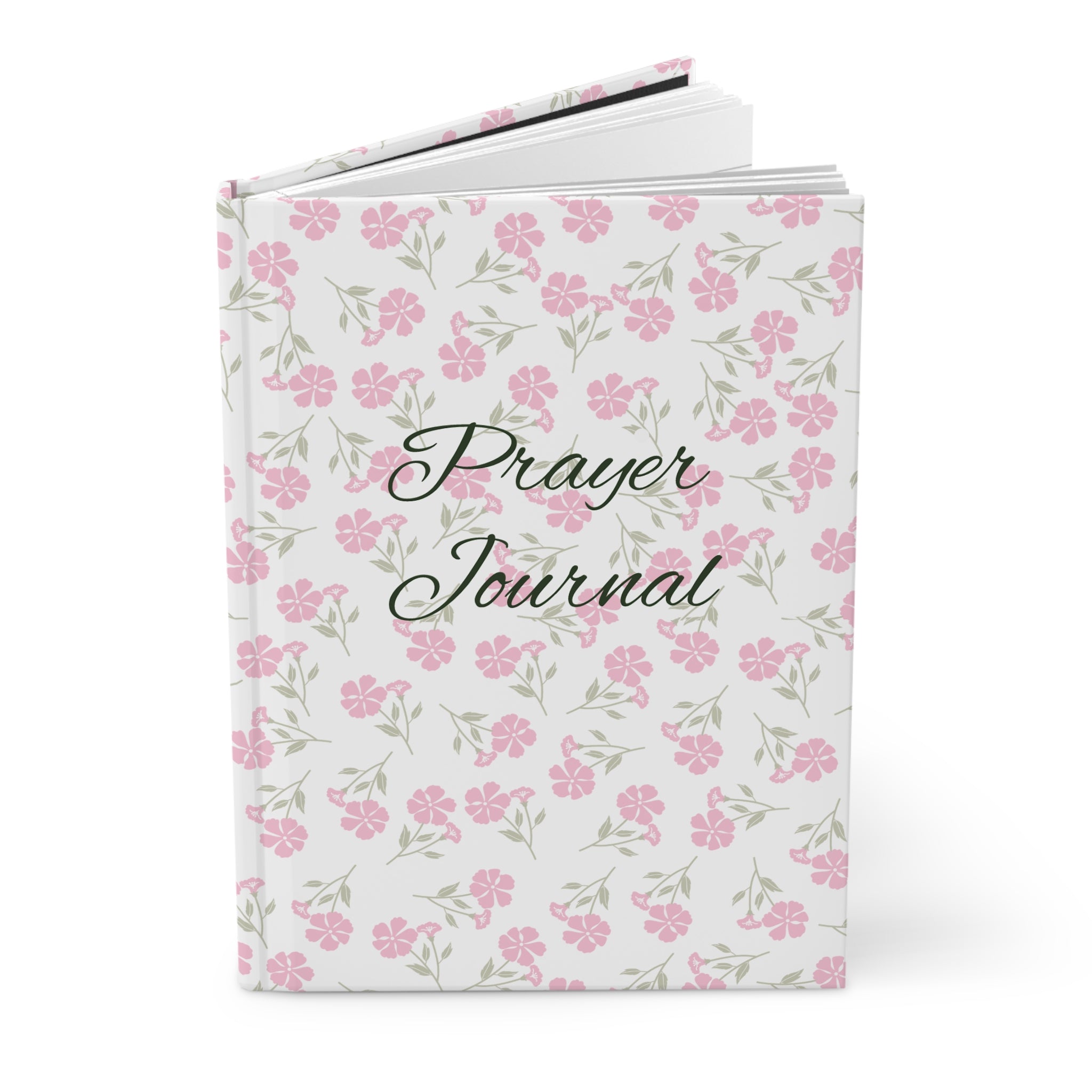 Prayer Journal Hardcover — Floral Pink Matte Notebook for Devotional Reflection & Gratitude