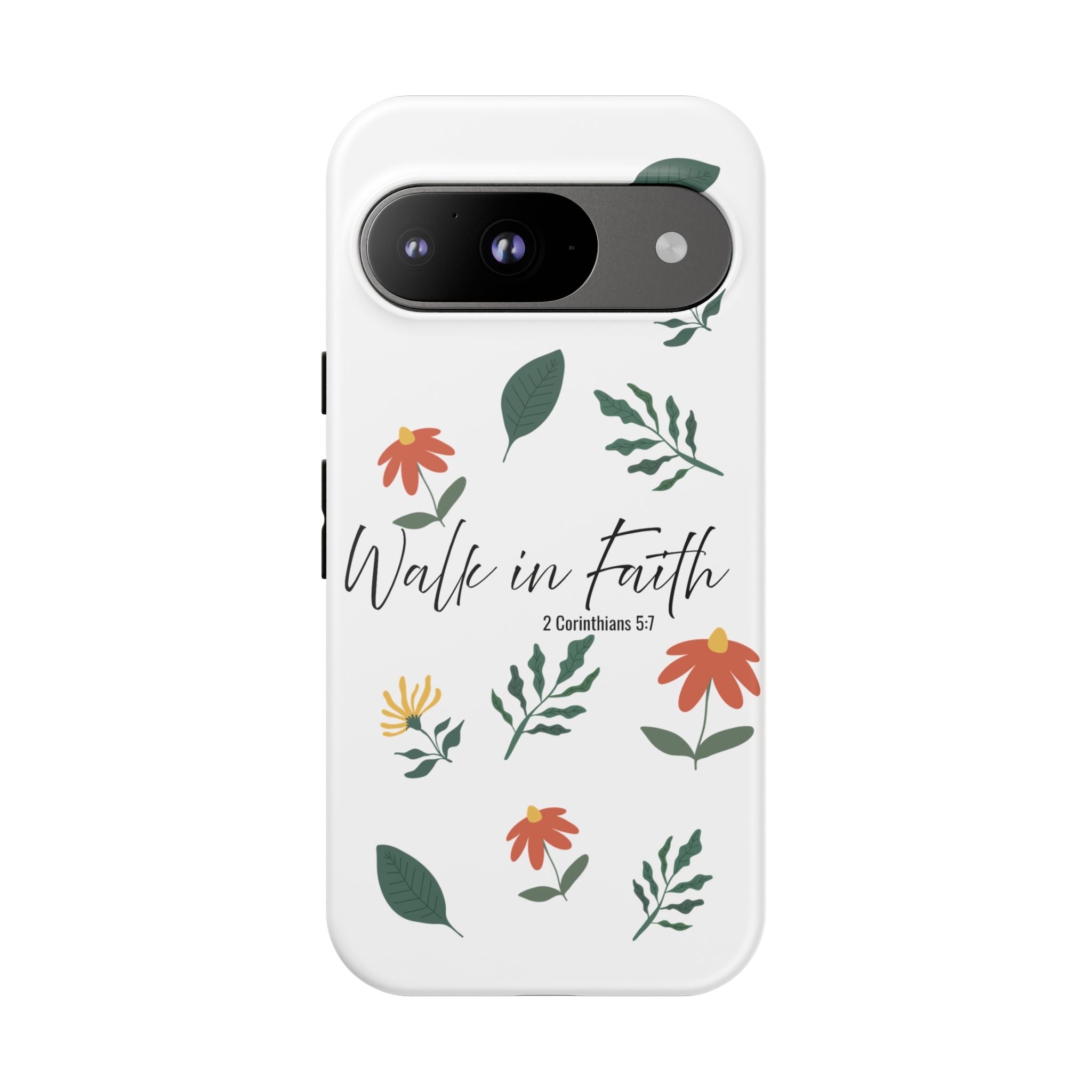 Walk in Faith Floral Phone Case — 2 Corinthians 5:7 Christian iPhone Case